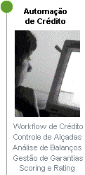 Proposta Eletrnica, Anlise de Balanos, Clculo de Scoring e Rating (Julgamental e Estatstico), Autorizador de Crdito, Workflow, Controle de Garantias